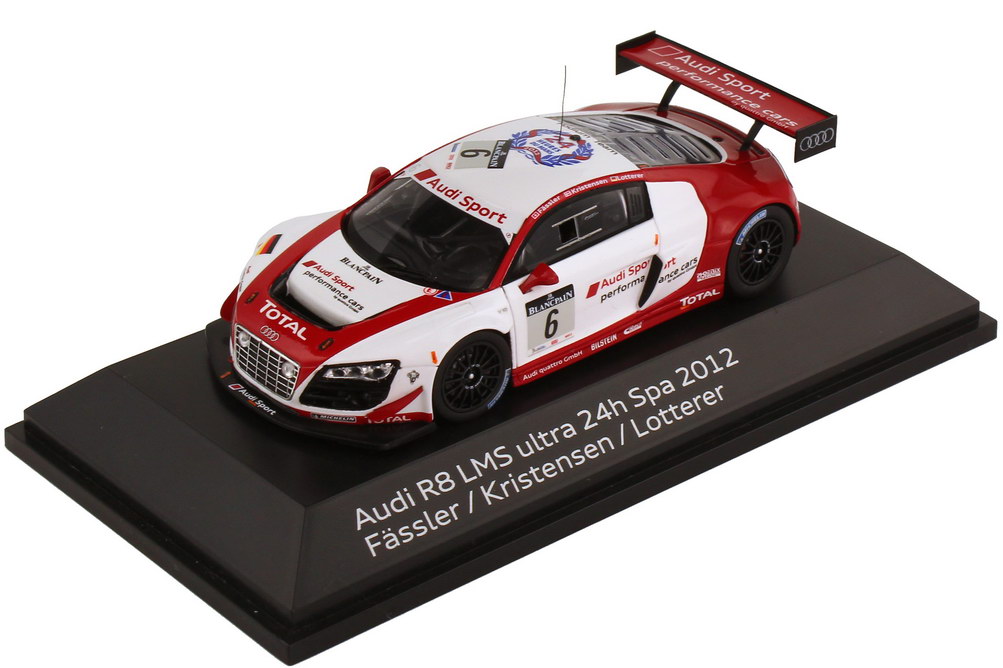 1:43 Audi R8 LMS 24h Spa 2012 "Audi Sport performance cars" Nr.6, Fssler / Kristensen / Lotterer (Audi) 