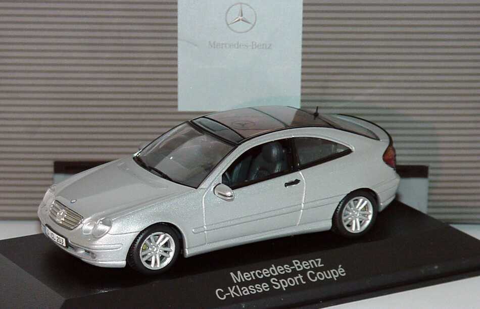 1:43 Mercedes-Benz C-Klasse Sport Coup brillantsilbermet.(MB) 