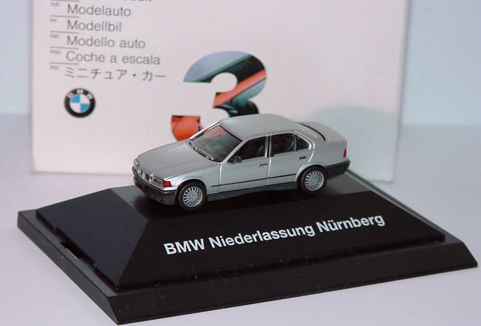 1:87 BMW 325i (E36) silbermet. "BMW Niederlassung Nrnberg" (BMW) 