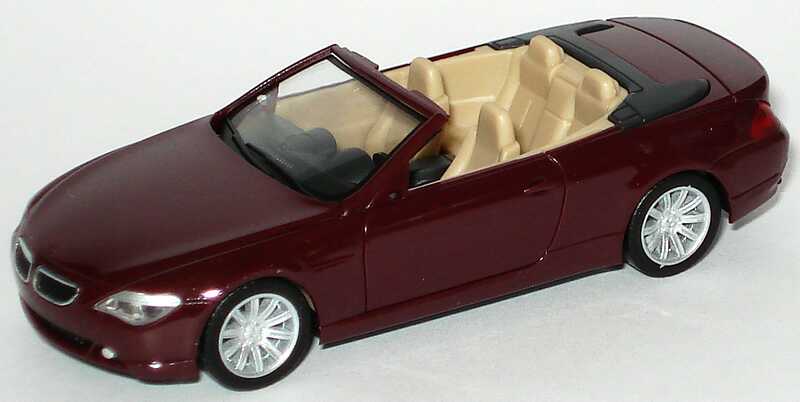 1:87 BMW 6er Cabrio (E64) schwarzrot 