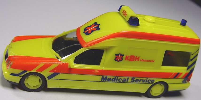 Foto 1:87
 Mercedes-Benz W210 Binz KTW "KBH Hannover, Medical Service" gelb - herpa