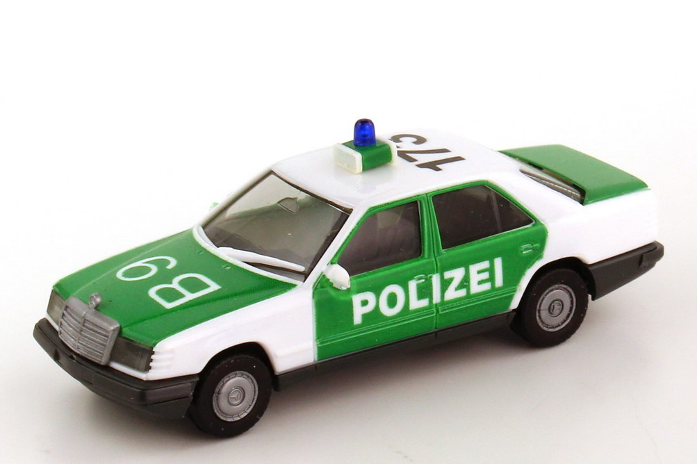 1:87 Mercedes-Benz E-Klasse 300E (W124) Polizei weiß/grün "B9, 173" 