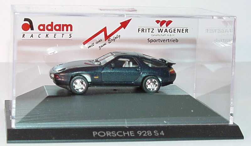 1:87 Porsche 928 S4 dunkelblaumet. "Adam Rackets, Fritz Wagener Sportvertrieb" 