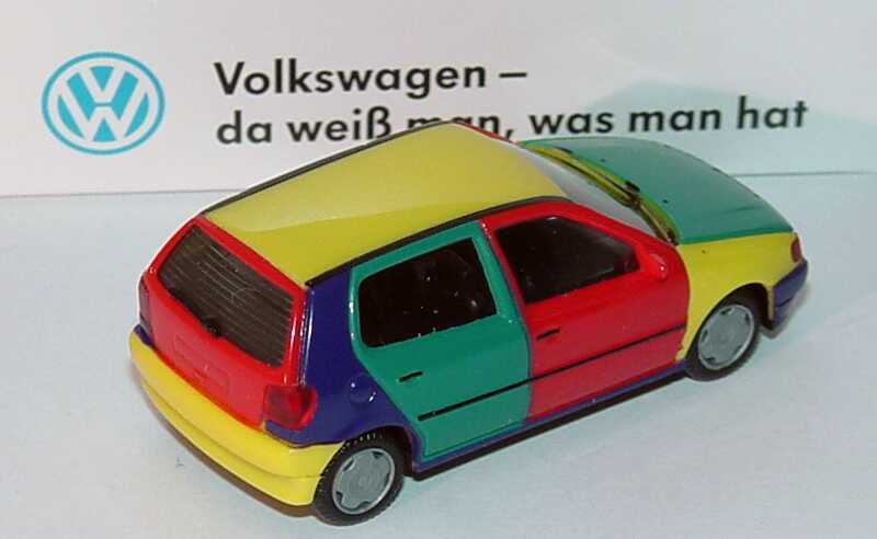 187 VW Polo 4t rig Harlekin gelbes Dach gr ne Haube Hersteller herpa