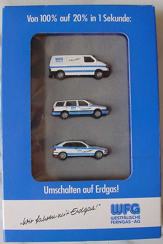 1:87 WFG - Westfälische Ferngas AG "Wir fahren mit Erdgas!" (VW T4, VW Gollf II Variant, BMW 3er Compact) 