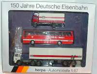 150 Jahre Deutsche Eisenbahn (Mercedes LP 813 PP "DB St�ckgut" + Setra 215 HD "DB Bahnbus-Reisen" + MAN (K) 40"CoSzg "DB")