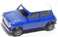 Austin Mini Cooper blau, Dach wei�