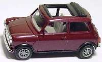 Austin Mini Cooper mit Rolldach (offen) dunkelvioletmet.