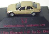BMW 325i (E36) goldmet. "1. Platz Modellfahrzeug Leserwahl 1991"