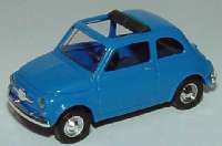 Fiat 500 F blau, Dach offen