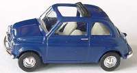 Fiat 500 F dunkelblau, Dach offen