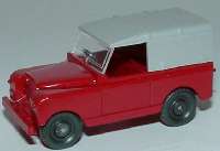 Land Rover kurz mit Verdeck dunkelrot/grau