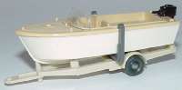 Motorboot auf Anh�nger 1a beige/wei�