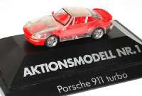 Porsche 911 turbo transparent, rot "Aktionsmodell Nr.1"