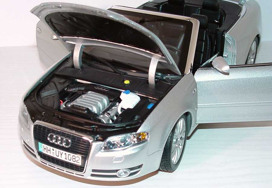 Foto 1:18 Audi A4 Cabrio (B6) Facelift 2005 lichtsilber-met. Werbemodell Norev 5010504315