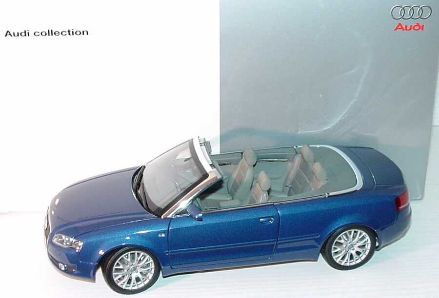 Foto 1:18 Audi A4 Cabrio (B6) Facelift 2005 mauritiusblau-met. Werbemodell Norev 5010504325