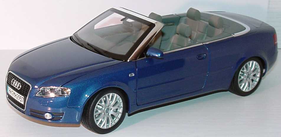 Foto 1:18 Audi A4 Cabrio (B6) Facelift 2005 mauritiusblau-met. Werbemodell Norev 5010504325
