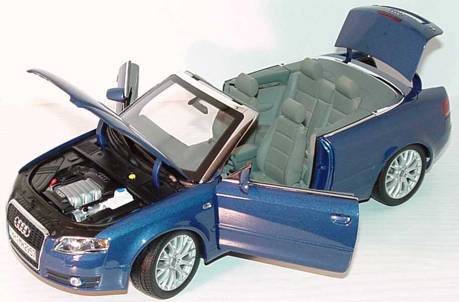 Foto 1:18 Audi A4 Cabrio (B6) Facelift 2005 mauritiusblau-met. Werbemodell Norev 5010504325