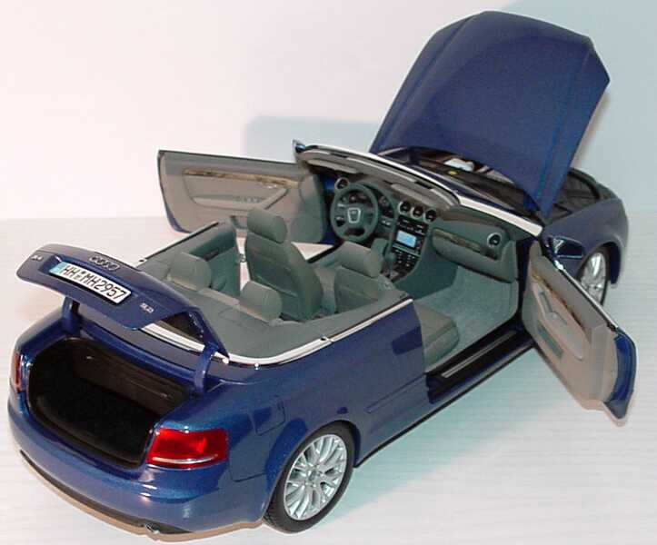 Foto 1:18 Audi A4 Cabrio (B6) Facelift 2005 mauritiusblau-met. Werbemodell Norev 5010504325