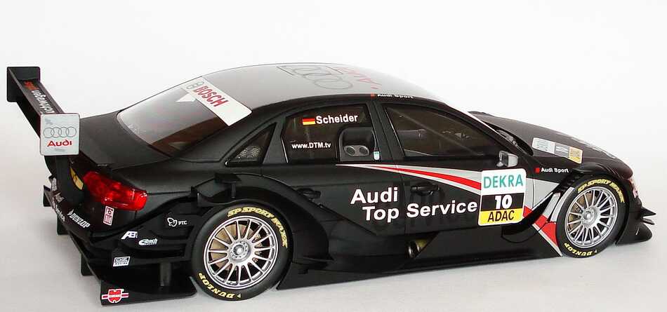 Foto 1:18 Audi A4 DTM 2008 Abt, GW:plus, Top Service Nr.10, Timo Scheider Werbemodell Norev 5020800115