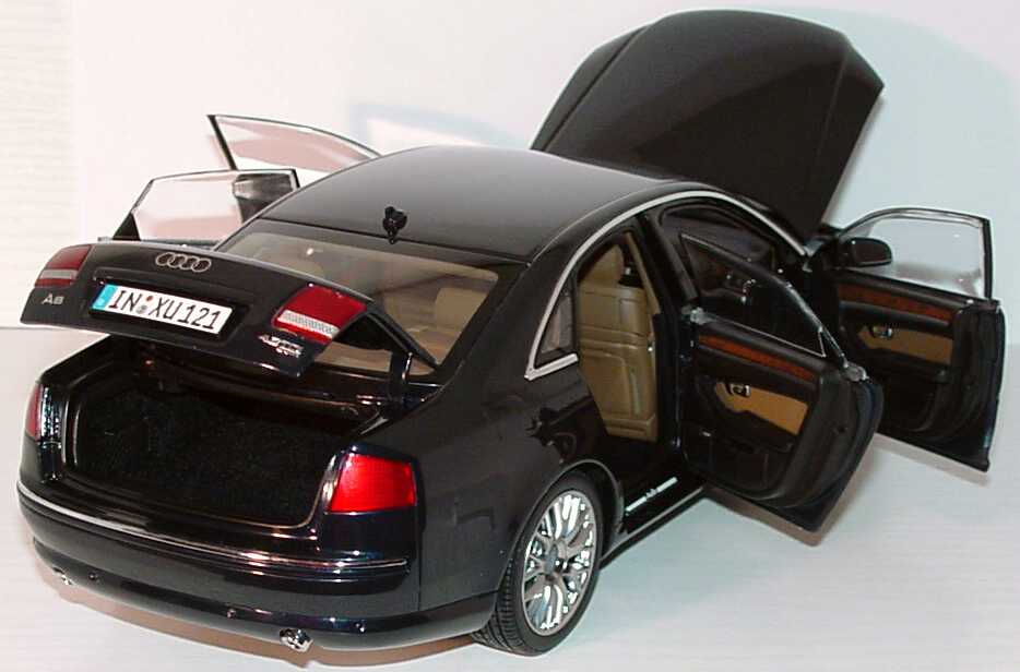 Foto 1:18 Audi A8 4.2 TDI Facelift 2005 nachtblau-met. Werbemodell Kyosho 5010508125