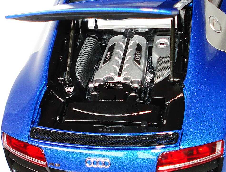 Foto 1:18 Audi R8 5.2 FSI quattro V10 sepangblau-met. Werbemodell Kyosho 5010918415