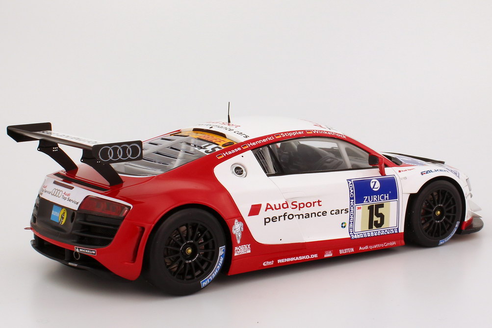 Foto 1:18 Audi R8 LMS 24 Stundenrennen Nürburgring 2011 Phoenix, Audi Sport Nr.15, Stippler / Hennerici / Haase / Winkelhock Werbemodell Spark 5021118425