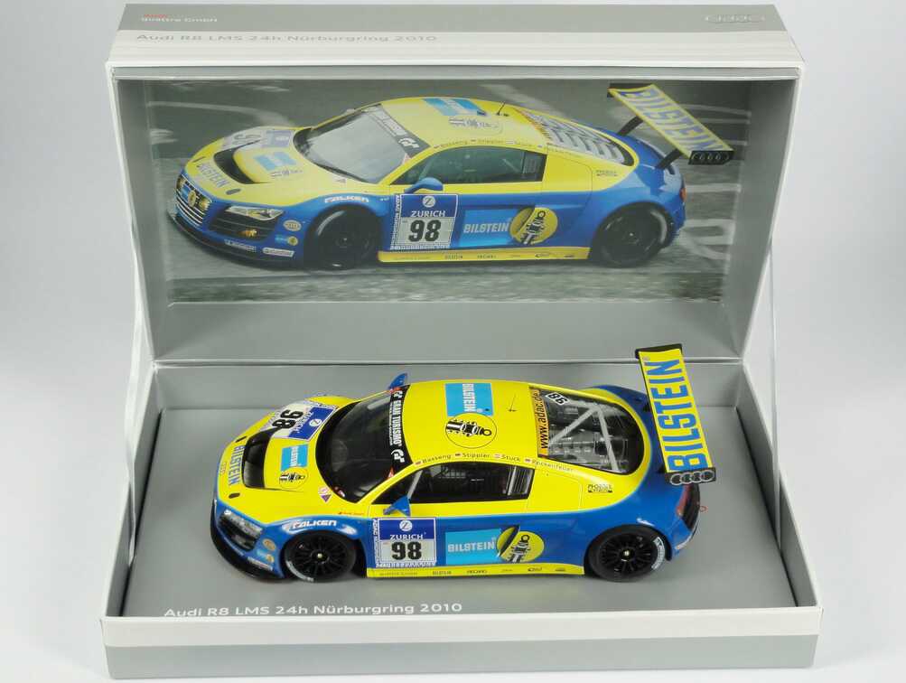 Foto 1:18 Audi R8 LMS 24 Stundenrennen Nürburgring 2010 Phoenix Racing, Bilstein Nr.98 Basseng / Rockenfeller / Stippler / Stuck Werbemodell Spark 5021018425