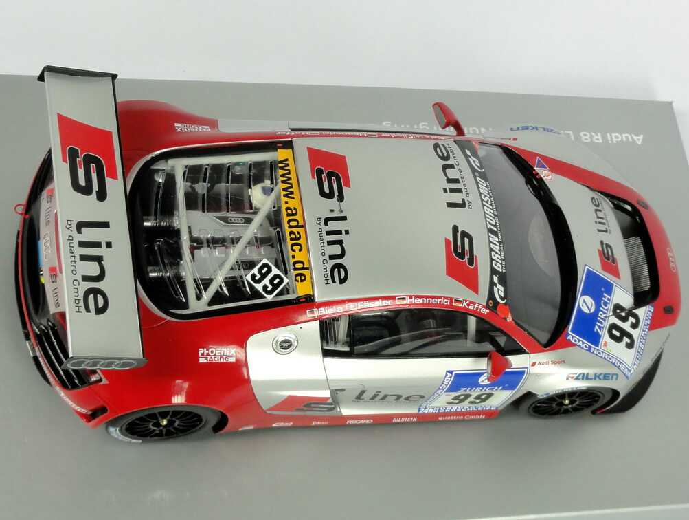 Foto 1:18 Audi R8 LMS 24 Stundenrennen Nürburgring 2010 Phoenix Racing, S line Nr.99 Biela / Fässler / Hennerici / Kaffer Werbemodell Spark 5021018415