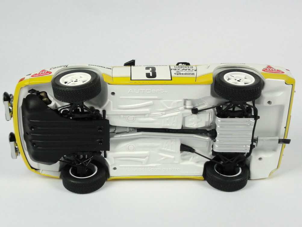 Foto 1:18 Audi Sport quattro Rallye Monte Carlo 1985 HB Audi Team Nr.3, Röhrl / Geistdörfer Werbemodell AUTOart 5031000105