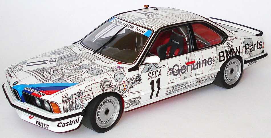 Foto 1:18 BMW 635 CSi (E24) Gruppe A 24 Stunden Spa 1986 Schnitzer, Genuine BMW Parts Nr.11, Quester / Tassin / Heger, Siegerfahrzeug Werbemodell AUTOart 80430145826