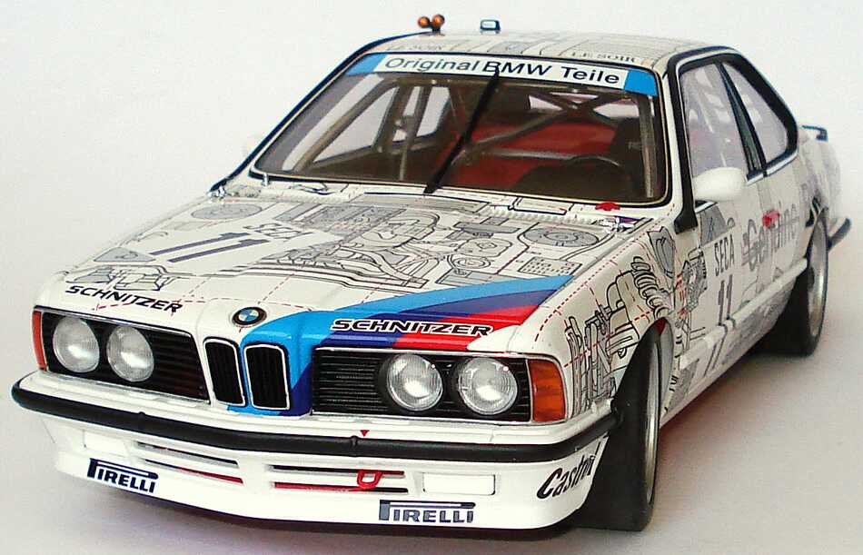 Foto 1:18 BMW 635 CSi (E24) Gruppe A 24 Stunden Spa 1986 Schnitzer, Genuine BMW Parts Nr.11, Quester / Tassin / Heger, Siegerfahrzeug Werbemodell AUTOart 80430145826