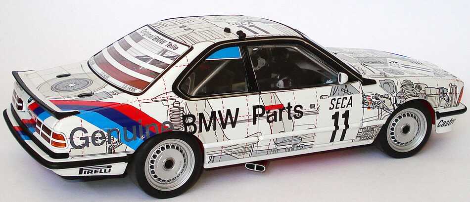Foto 1:18 BMW 635 CSi (E24) Gruppe A 24 Stunden Spa 1986 Schnitzer, Genuine BMW Parts Nr.11, Quester / Tassin / Heger, Siegerfahrzeug Werbemodell AUTOart 80430145826