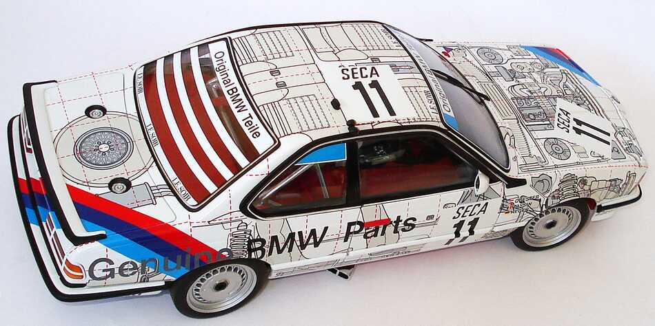 Foto 1:18 BMW 635 CSi (E24) Gruppe A 24 Stunden Spa 1986 Schnitzer, Genuine BMW Parts Nr.11, Quester / Tassin / Heger, Siegerfahrzeug Werbemodell AUTOart 80430145826