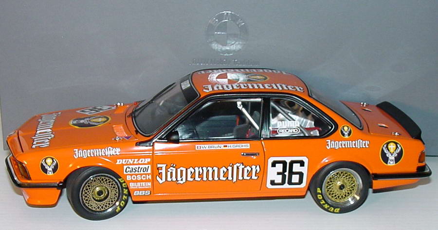 Foto 1:18 BMW 635 CSi (E24) Gruppe A Eggenberger, Jägermeister Nr.36, Brun/Grohs Werbemodell AUTOart 80430139185