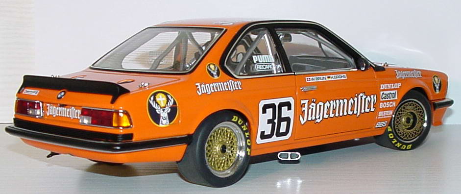 Foto 1:18 BMW 635 CSi (E24) Gruppe A Eggenberger, Jägermeister Nr.36, Brun/Grohs Werbemodell AUTOart 80430139185