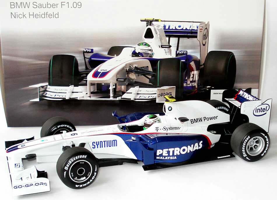 Foto 1:18 BMW Sauber F1.09 Formel 1 2009 Petronas Nr.6, Nick Heidfeld Werbemodell Minichamps 80432154856