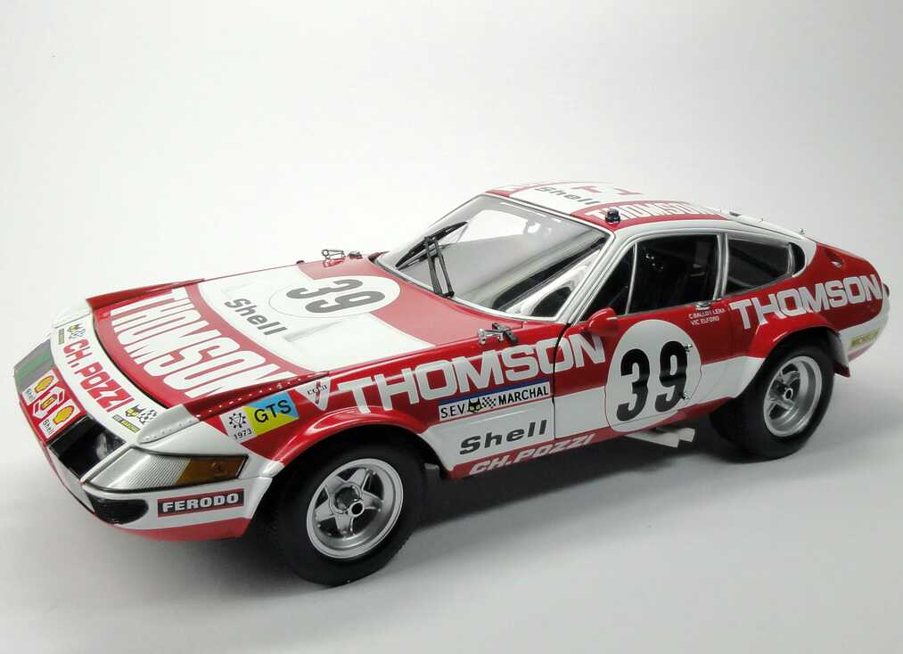 Foto 1:18 Ferrari 365 GTB/4 Competizione 24h von Le Mans 1973 Thomson Nr.39, Ballot / Lena / Elford (Siegerfahrzeug, GT-Klasse) Kyosho 08164F