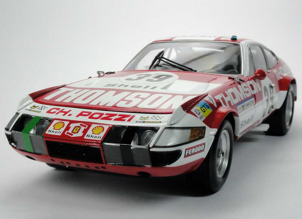 Foto 1:18 Ferrari 365 GTB/4 Competizione 24h von Le Mans 1973 Thomson Nr.39, Ballot / Lena / Elford (Siegerfahrzeug, GT-Klasse) Kyosho 08164F