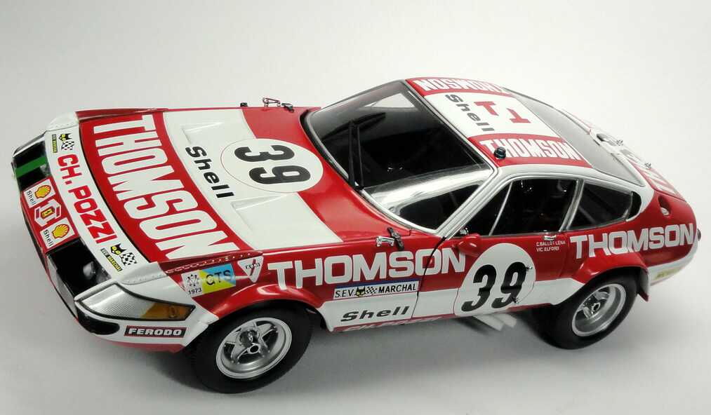 Foto 1:18 Ferrari 365 GTB/4 Competizione 24h von Le Mans 1973 Thomson Nr.39, Ballot / Lena / Elford (Siegerfahrzeug, GT-Klasse) Kyosho 08164F
