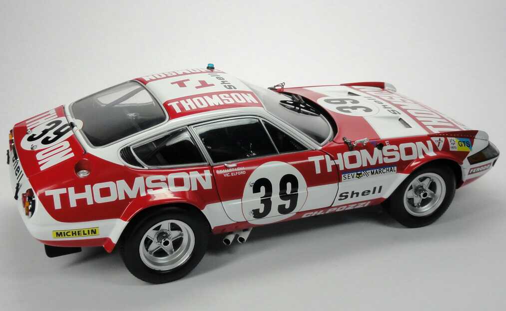 Foto 1:18 Ferrari 365 GTB/4 Competizione 24h von Le Mans 1973 Thomson Nr.39, Ballot / Lena / Elford (Siegerfahrzeug, GT-Klasse) Kyosho 08164F