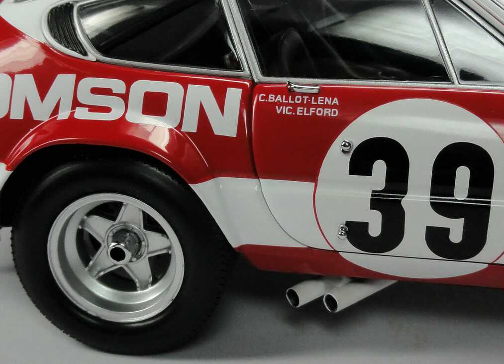 Foto 1:18 Ferrari 365 GTB/4 Competizione 24h von Le Mans 1973 Thomson Nr.39, Ballot / Lena / Elford (Siegerfahrzeug, GT-Klasse) Kyosho 08164F