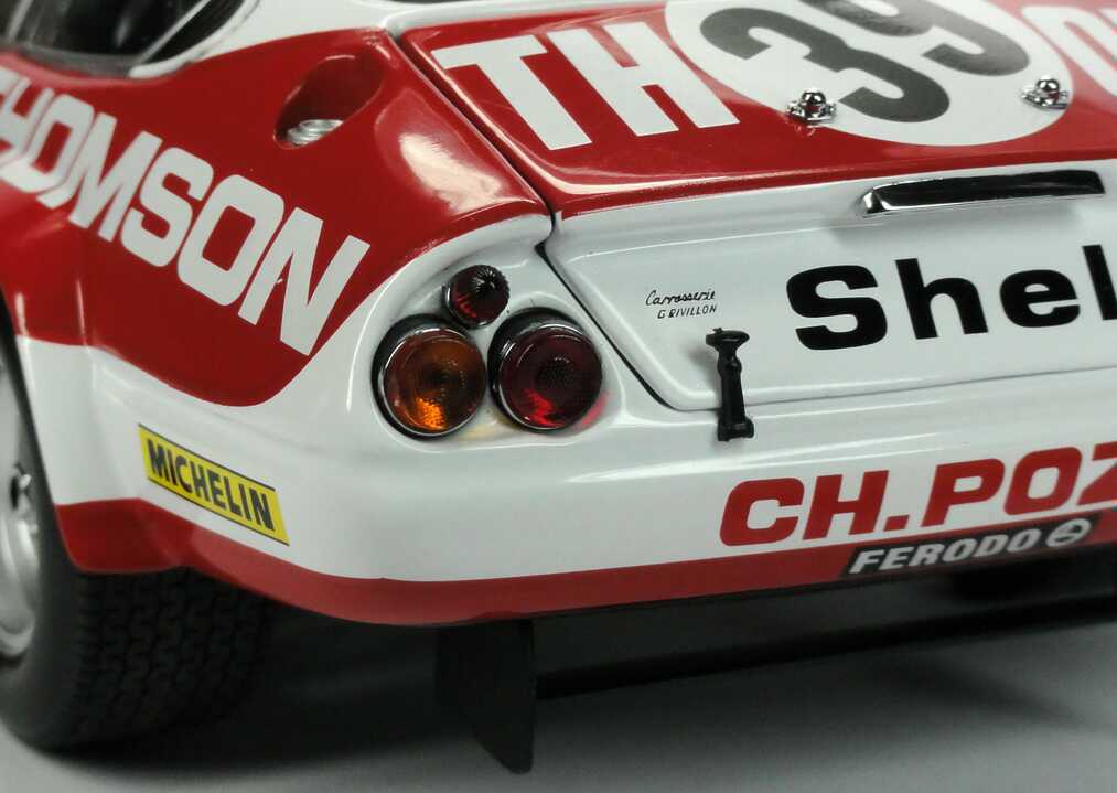 Foto 1:18 Ferrari 365 GTB/4 Competizione 24h von Le Mans 1973 Thomson Nr.39, Ballot / Lena / Elford (Siegerfahrzeug, GT-Klasse) Kyosho 08164F