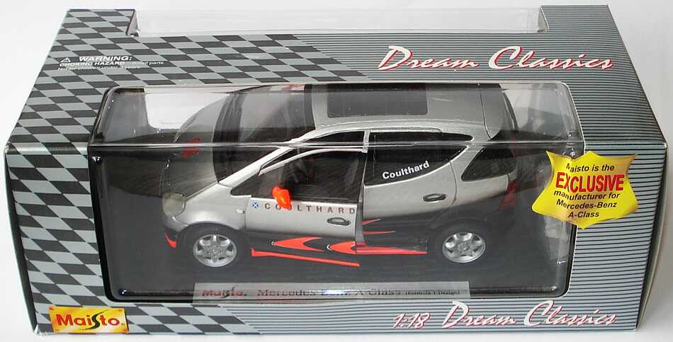 Foto 1:18 Mercedes-Benz A-Klasse (W168) Formel 1 Design, Coulthard Nr.10 Maisto 56029