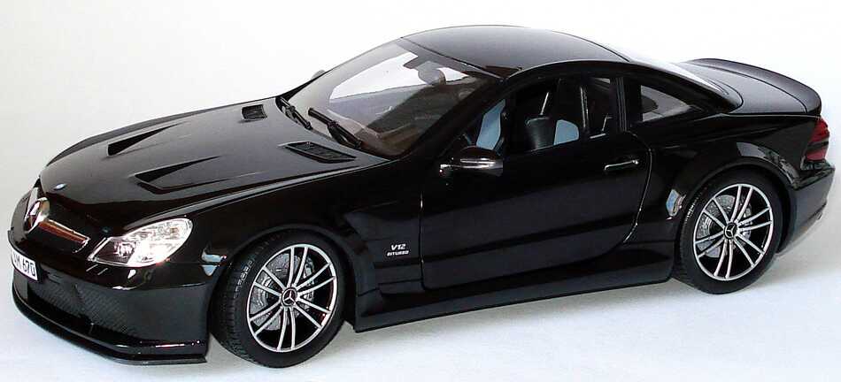 Foto 1:18 Mercedes-Benz SL 65 AMG Black Series (R230, Modell 2008) obsidianschwarz-met. Werbemodell Minichamps B66963952