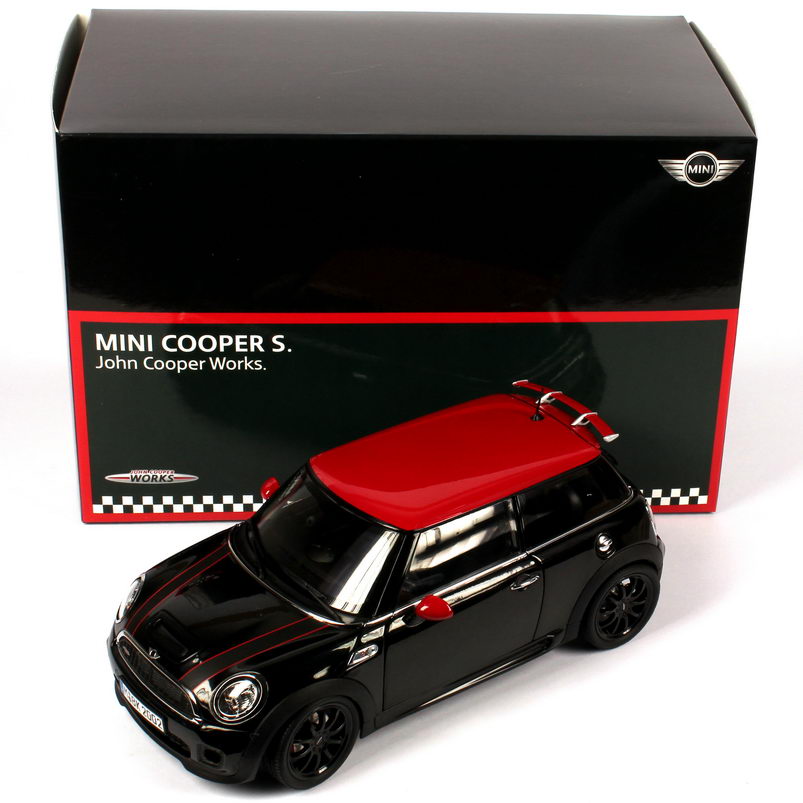 Foto 1:18 Mini Cooper S (R56 LCI) John Cooper Works schwarz/rot Werbemodell Kyosho 80432221453