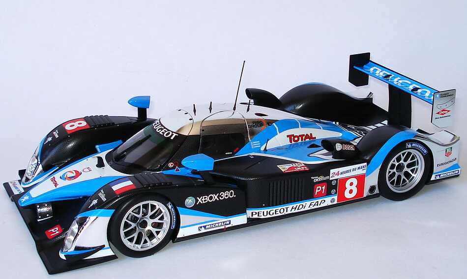Foto 1:18 Peugeot 908 HDi FAP LeMans 2009 Total Nr.8, Montagny / Sarrazin / Bourdais (2. Platz) Minichamps 150091208