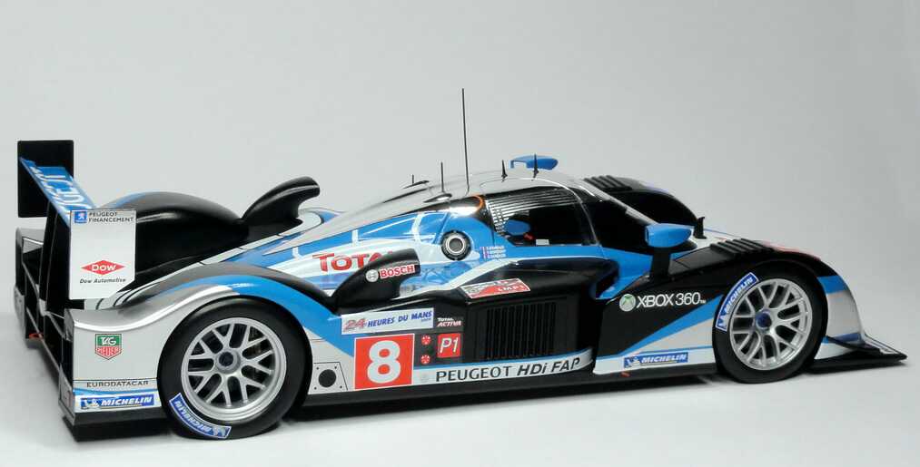 Foto 1:18 Peugeot 908 HDi FAP LeMans 2009 Total Nr.8, Montagny / Sarrazin / Bourdais (2. Platz) Norev 184801