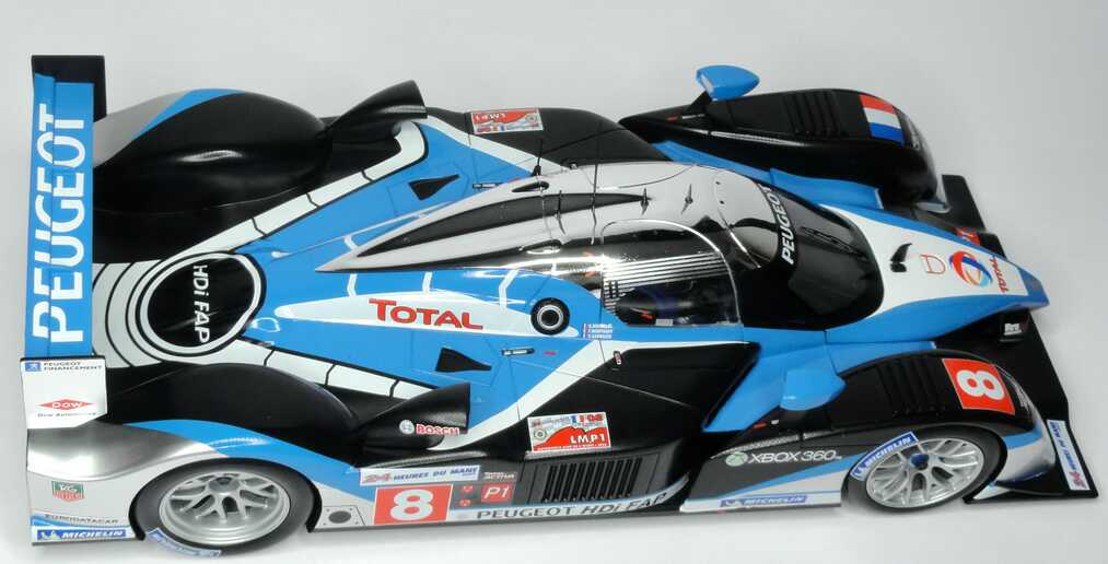 Foto 1:18 Peugeot 908 HDi FAP LeMans 2009 Total Nr.8, Montagny / Sarrazin / Bourdais (2. Platz) Norev 184801