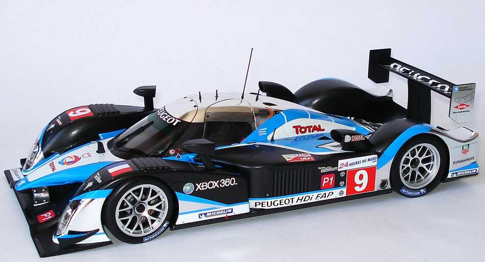 Foto 1:18 Peugeot 908 HDi FAP LeMans 2009 Total Nr.9, Gene / Wurz / Brabham (Sieger) Minichamps 150091209
